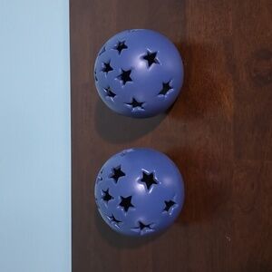 Vintage. Pair of Star Ceramic Globe/Shade to Put Over Candles